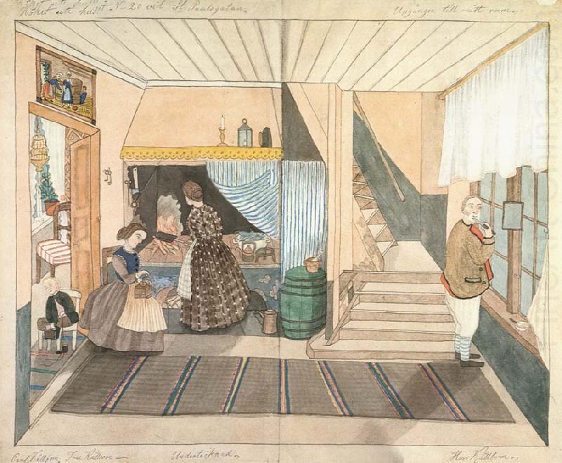 IN Stadstjanare Kallboms kok,akvarell about, Josabeth Sjoberg